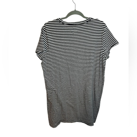 Time and Tru Black and White Striped T-Shirt Dress - Picture 2 of 4